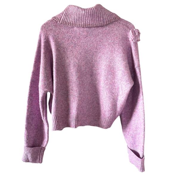 Circus NY Sam Edelman Fringe Turtleneck Sweater Raspberry Radiance Large - Picture 3 of 6